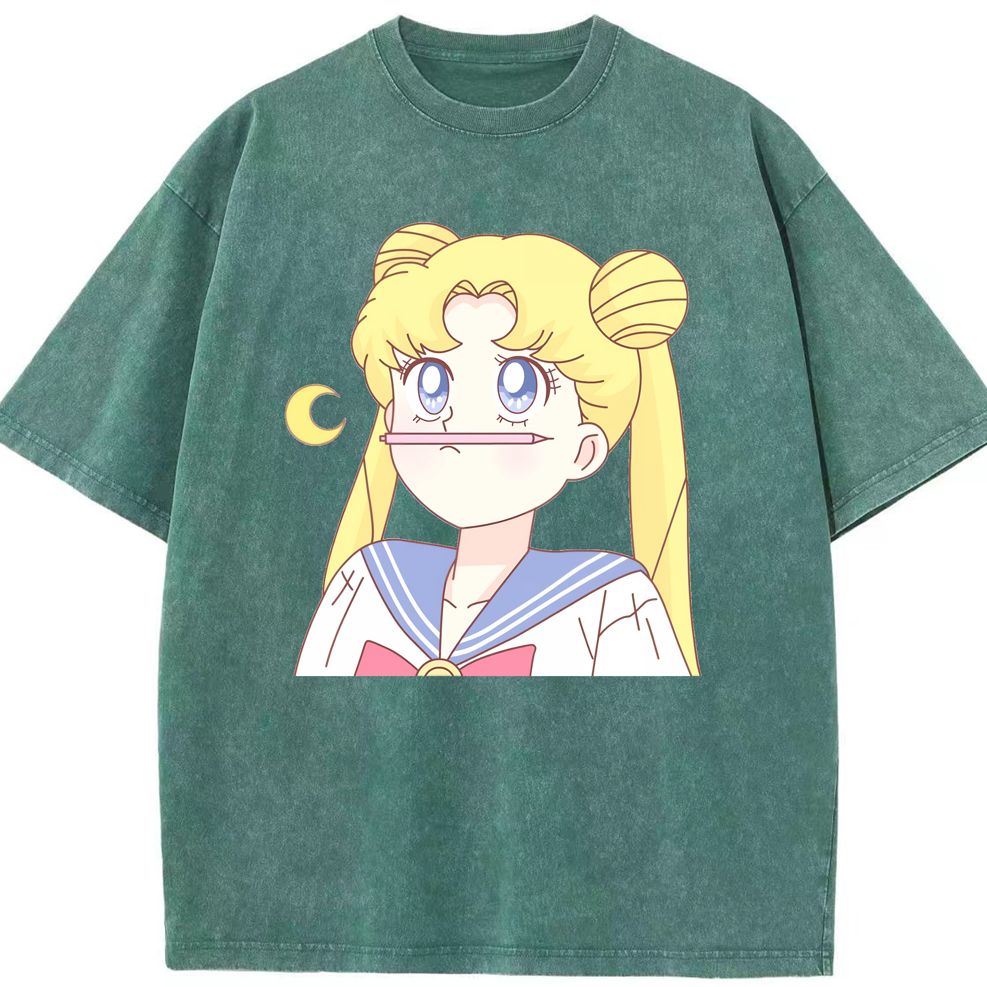 （画像用） 美少女戦士セーラームーン 愛野 美奈子 あいの みなこ Sailor Moon Aino Minako 綿100% ヴィンテージ風 半袖Tシャツ（フロントプリント）